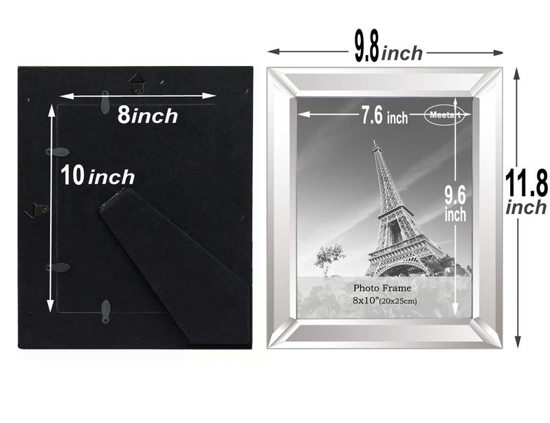 Meetart Silver Mirror Photo Frame 8x10 inch 2 Piece Per Set for Wall Hang or Tabletop Display - Image 3